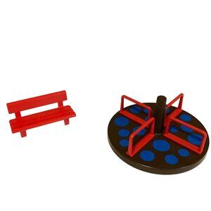 Playmobil Vintage Playground Set With Bench & Merry-Go-Round 1995 Geobra